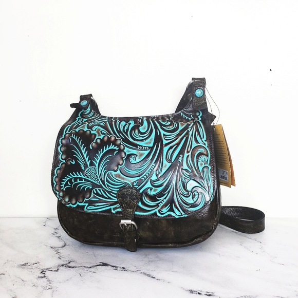 Patricia Nash Handbags - Patricia Nash London Leather Turquoise Crossbody